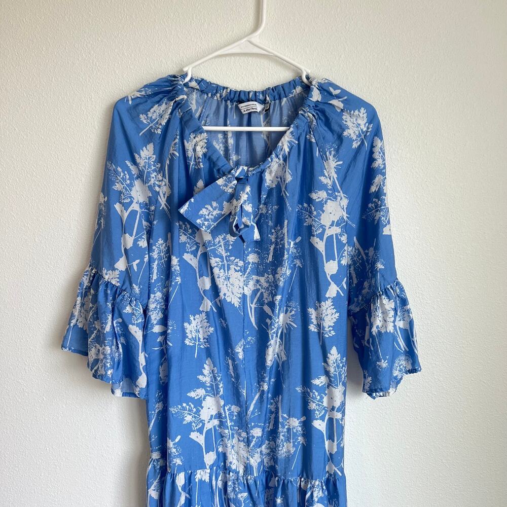 & Other Stories Blue Ruffle Floral Mini Dress Women's Size Small - Picture 7 of 9